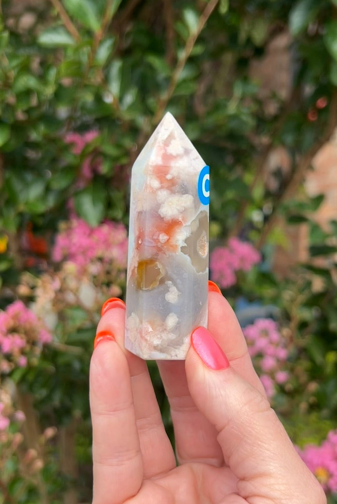 Green Flower Agate Tower (2.3") - #C